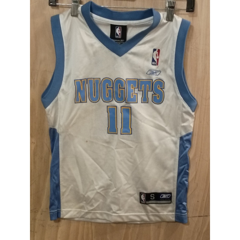 Reebok Earl Boykins Denver Nuggets NBA Jersey Kids Small 8 White Blue 11